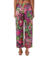 Trina Turk Estella Floral Print Flat Front Straight Leg Cropped Pants