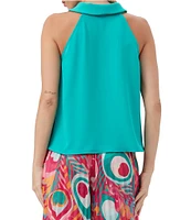 Trina Turk Eze Fold Over Halter Neck Sleeveless Top
