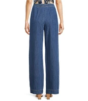 Trina Turk Ferrer Denim Patch Pocket Wide Leg Jeans