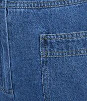 Trina Turk Ferrer Denim Patch Pocket Wide Leg Jeans