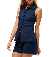 Trina Turk Follow Through Point Collar Sleeveless Top