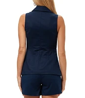 Trina Turk Follow Through Point Collar Sleeveless Top