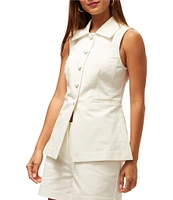 Trina Turk Follow Through Point Collar Sleeveless Top