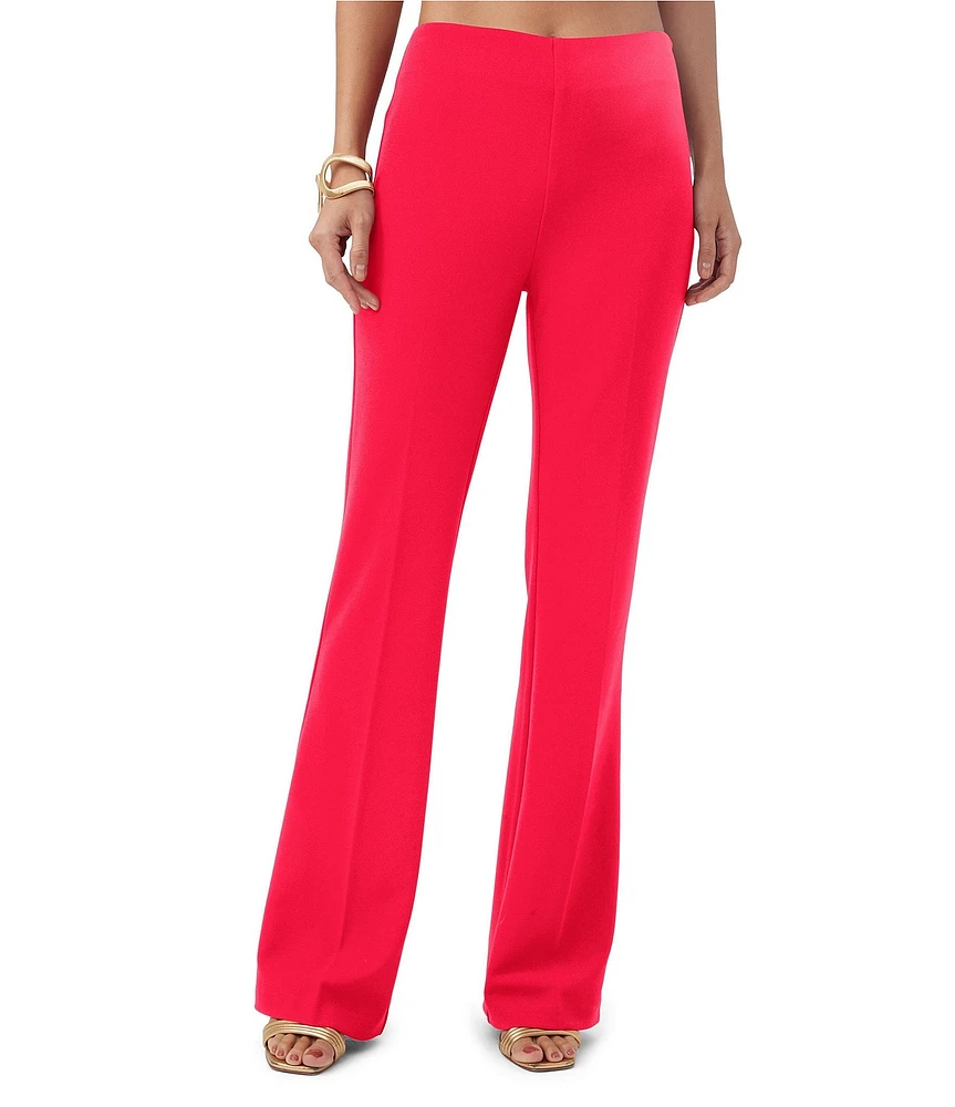 Trina Turk Jacoba Crepe Knit Mid Rise Flare Pants