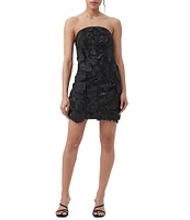 Trina Turk Jazelle Eden Floral Embroidered Strapless Sleeveless Mini Dress