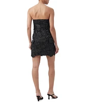 Trina Turk Jazelle Eden Floral Embroidered Strapless Sleeveless Mini Dress