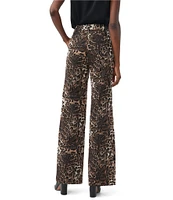 Trina Turk Kendi Jacquard Leopard Print Wide-Leg Pant