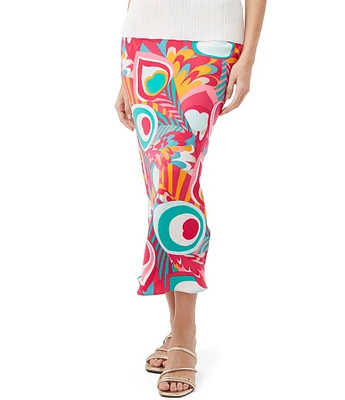 Trina Turk Lighten Up Printed Double Georgette Midi Slip Skirt