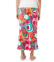 Trina Turk Lighten Up Printed Double Georgette Midi Slip Skirt