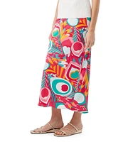 Trina Turk Lighten Up Printed Double Georgette Midi Slip Skirt