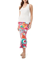 Trina Turk Lighten Up Printed Double Georgette Midi Slip Skirt