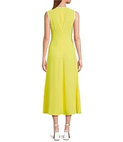 Trina Turk Magnifique Double Georgette Round Neck Sleeveless Midi Dress