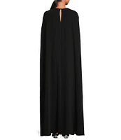 Trina Turk Masquerade 2 Round Jeweled Neck Sleeveless Cape Back Caftan Dress