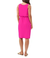 Trina Turk O'Rita Georgette Scoop Neck Sleeveless Tie Waist Wrap Dress