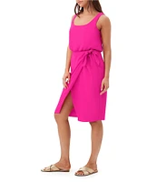 Trina Turk O'Rita Georgette Scoop Neck Sleeveless Tie Waist Wrap Dress