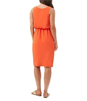 Trina Turk O'Rita Georgette Scoop Neck Sleeveless Tie Waist Wrap Dress