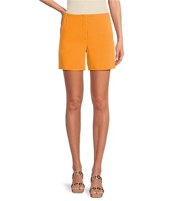 Trina Turk Pommes Double Georgette Flat Front Mid Rise Shorts
