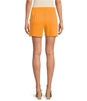 Trina Turk Pommes Double Georgette Flat Front Mid Rise Shorts