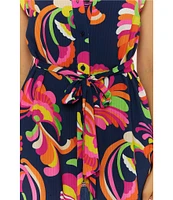 Trina Turk Poolside Swirl Texture Woven Button Front Shirt Dress Swim Cover-Up