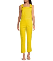 Trina Turk Pop Stretch Linen Blend Flat Front Mid Rise Crop Coordinating Pants