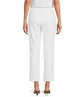 Trina Turk Pop Stretch Linen Blend Flat Front Mid Rise Crop Coordinating Pants