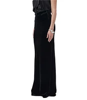 Trina Turk Rabina Velvet Slim Waistband Mermaid Maxi Skirt