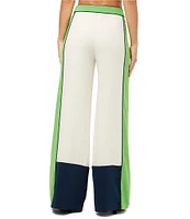 Trina Turk Rivals 2 Color Block Mid Rise Wide Leg Pants