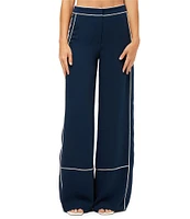 Trina Turk Rivals Mid Rise Wide Leg Pants