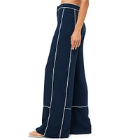 Trina Turk Rivals Mid Rise Wide Leg Pants