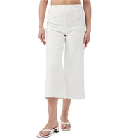 Trina Turk Saltie Stretch Cotton Mid Rise Side Leg Crop Pants