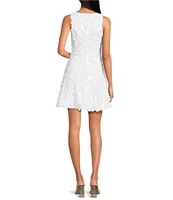 Trina Turk Score Sabatini Sequin Scoop Neck Sleeveless Mini Dress