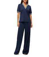 Trina Turk Set Point V-Neck Short Sleeve Top