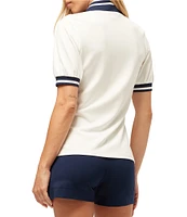 Trina Turk Set Point V-Neck Short Sleeve Top