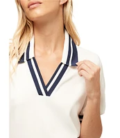 Trina Turk Set Point V-Neck Short Sleeve Top