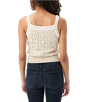 Trina Turk Suez Geometric Knit Square Neck Sleeveless Cami
