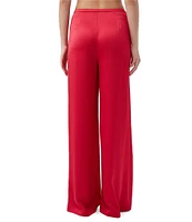 Trina Turk Tavia Satin Mid Rise Side Leg Pants