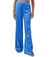 Trina Turk Tavia Satin Mid Rise Side Leg Pants