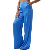 Trina Turk Tavia Satin Mid Rise Side Leg Pants