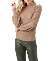 Trina Turk Tom Collins Ribbed Knit Mock Neck Long Sleeve Sweater