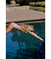 Trina Turk Venus Abstract Border Plunge One Piece Swimsuit