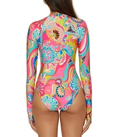 Trina Turk Venus Abstract High Neck Paddle One Piece Swimsuit