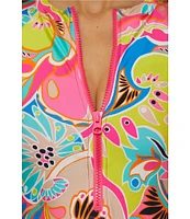 Trina Turk Venus Abstract High Neck Paddle One Piece Swimsuit