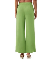 Trina Turk Verity Georgette Mid-Rise Wide Leg Ankle Pants