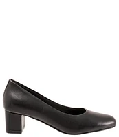 Trotters Daria Leather Block Heel Pumps