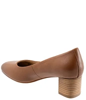 Trotters Daria Leather Cushioned Block Heel Pumps