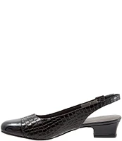 Trotters Dea Crocodile Leather Slingback Pumps