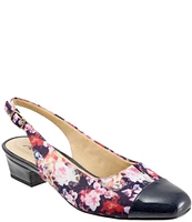 Trotters Dea Floral Print Micro Suede Slingback Pumps