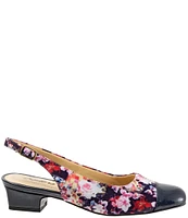 Trotters Dea Floral Print Micro Suede Slingback Pumps