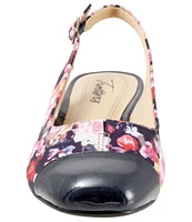 Trotters Dea Floral Print Micro Suede Slingback Pumps