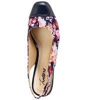 Trotters Dea Floral Print Micro Suede Slingback Pumps